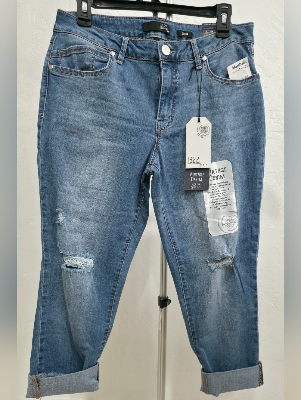 Taylor Light Blue Boyfriend Jeans with Distressed Knees